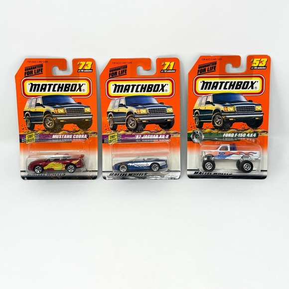 1998 Matchbox Lot Mustang Cobra Jaguar XK-8 Ford F-150 4x4 Sealed